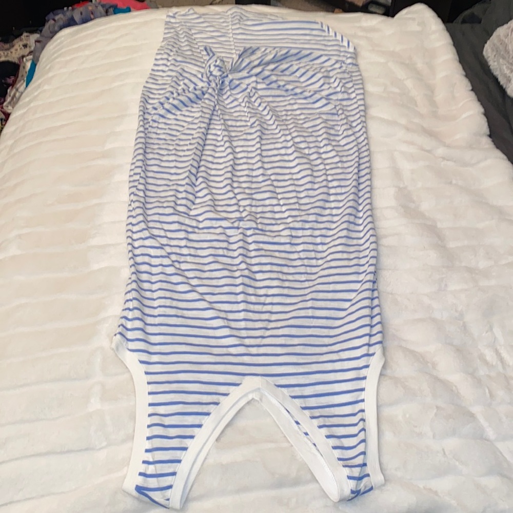 NWOT Striped, Knotted cover Up / full length Dress